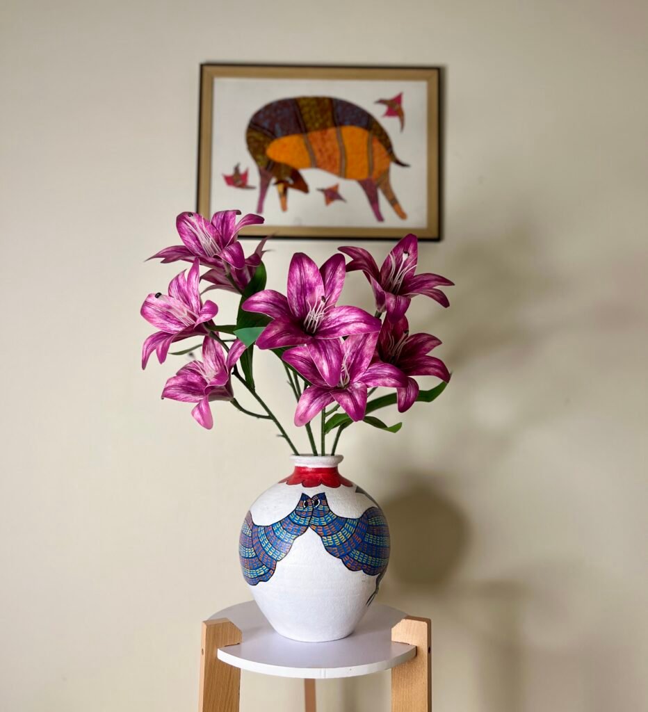 Terracotta Eagle Design Vase