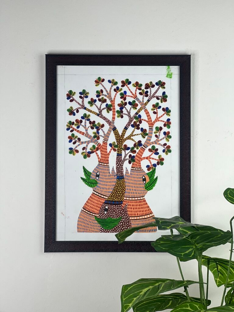 Wall Decor elephant leaves design Painting