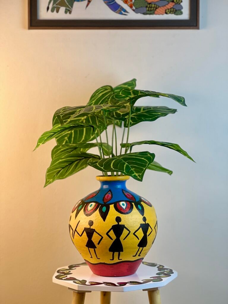 Terracotta Tribal Design Vase