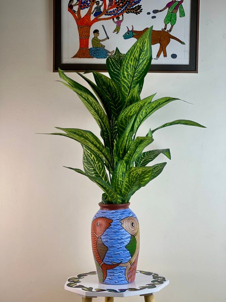 Fish Design Flower Vase Terracotta